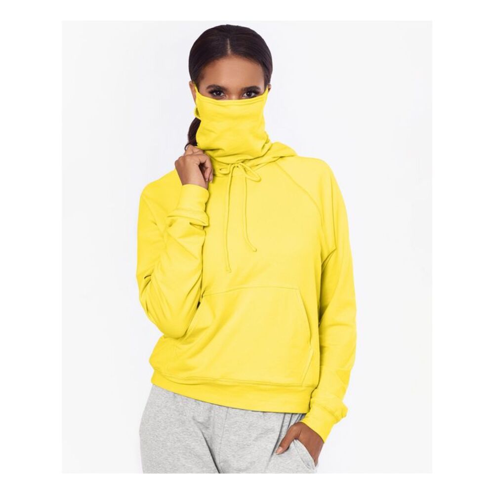 BAM BY BETSY & ADAM Womens Yellow Tie Built-in Mask, Relaxed Fit Hoodie Top L - Picture 1 of 1